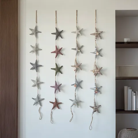 Stile Marino Tessuto Stella Marina Appendiabiti da Parete Decorazione Camera per Bambini Comodino Sfondo Corda Ciondolo Home Decor