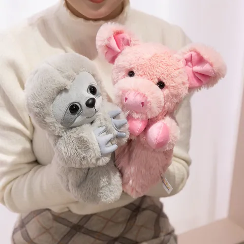 Forest Animal Hand Puppet Cute Tiger Elephant Leopard Sheep Plush Doll Soothing Storytelling Interactive Toy