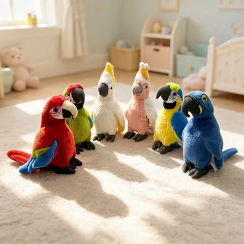 Simulation Parrot Plush Toy Stuffed Animal Bird Doll Kids Birthday Gift Home Decor