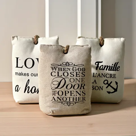 Mediterranean Style Creative Fabric Door Stop Home Decor Windproof Anti-Collision Linen Door Stopper Ornament