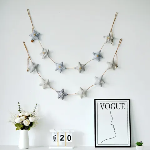 Decorazione da Parete Creativa in Tessuto a Forma di Stella Marina e Cuore Stile Nordico per Stanza dei Bambini Ciondolo Sospeso