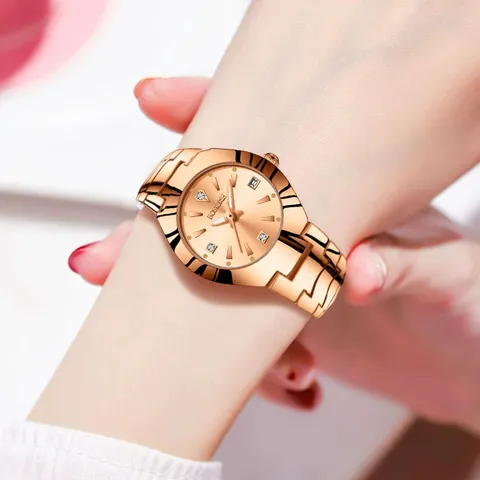 Women Quartz Watch European Fashion Luxury Stainless Steel Watch Waterproof Rhinestone Dial Wristwatch For Ladies