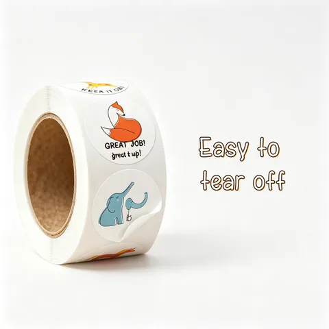 Round Adhesive Animal Reward Stickers For Kids Classroom Motivation Teachers Encouragement Labels Reward Supplies