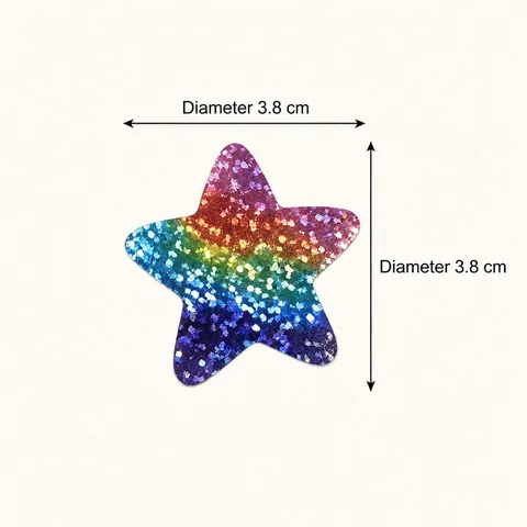 Holographic Star Stickers For DIY Journal Decoration Self-Adhesive Pentagram Laser Stickers For Gift Wrapping Stationery Decor