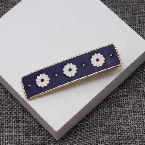 Vintage Enamel Daisy Hair Clip Metal Duckbill Clip Bangs Side Hair Pin Elegant Fashion Hair Accessories For Women