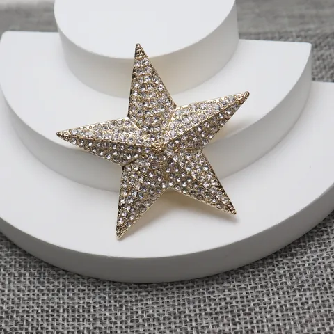 Broche de Costume Classique Vintage Pentagramme Strass Broche Épingle Hommes Femmes Couple Chapeau Sac Accessoires