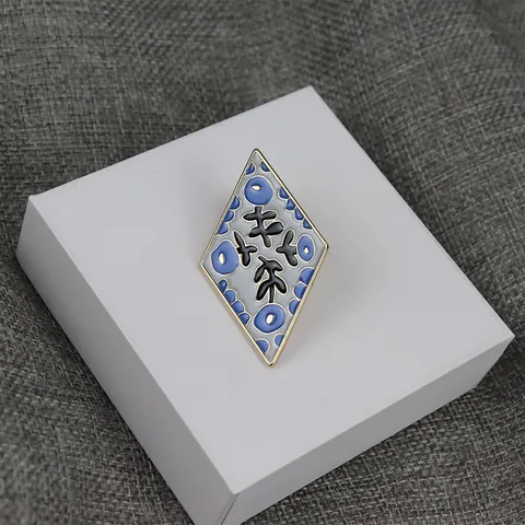 Broche Épingle Florale En Alliage Émaillé Vintage Épingle De Revers Fleur Abstraite Artistique Badge Vêtements Femmes Accessoires Bijoux