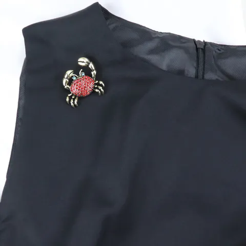 Vintage Legierung Krabbe Brosche Pin Retro Rot Blau Strass Tier Revers Stifte Mode Kleidung Zubehör Schmuck Für Damen