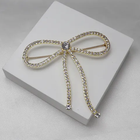 Vintage Grande Broche Nœud Épingle Allonge de Zinc Strass Corsage Vêtements Accessoires Mode Bijoux Cadeau Pour Femmes