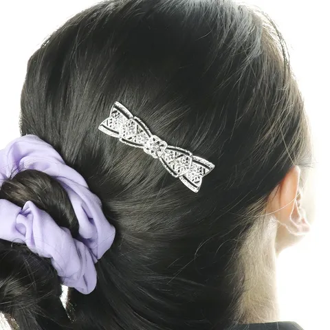 Vintage Style Français Pince à Cheveux en Métal Femmes Strass Pierre Précieuse Verte Barrettes Accessoires Cheveux