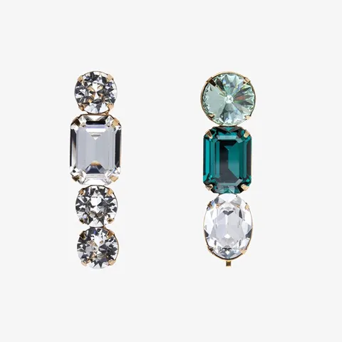 Pince à Cheveux Colorée en Strass Barrettes à Cheveux en Cristal Alliage Métallique Épingle Latérale Accessoires de Cheveux de Mariage pour Femmes