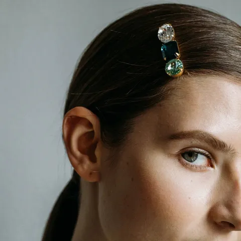 Pince à Cheveux Colorée en Strass Barrettes à Cheveux en Cristal Alliage Métallique Épingle Latérale Accessoires de Cheveux de Mariage pour Femmes