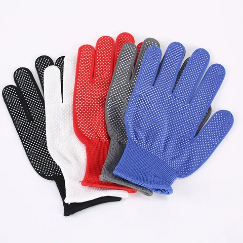Men Women Work Gloves Anti-Slip Dispensing Knit Gloves Breathable Thin 13-Gauge Safety Gloves For Driving Handling