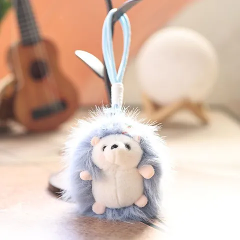 Cute Plush Hedgehog Keychain Stuffed Animal Cartoon Bag Hanging Ornament Soft Plush Toy