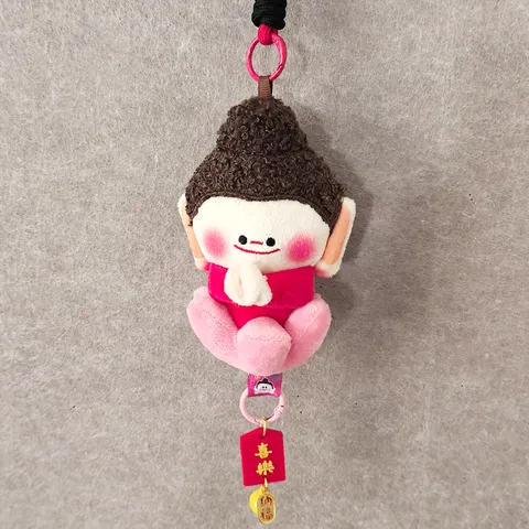 Chinese Chic Buddha Plush Pendant Cute Stuffed Doll Bag Hanging Ornament