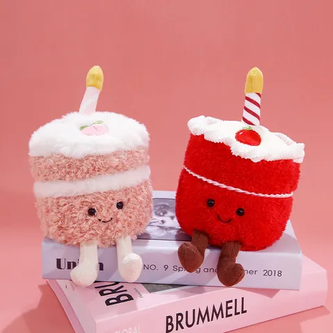 Creative Birthday Gift Plush Toy Cake Dessert Pendant Doll Cute Stuffed Animal Toy Wedding Party Keychain Toy Decoration