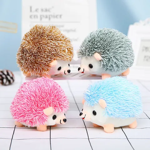 Cute Hedgehog Plush Toy Keychain Mini Stuffed Animal Doll Bag Pendant Soft Fluffy Animal Pendant Gift For Kids