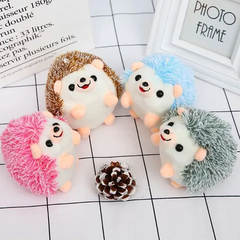 Cute Hedgehog Plush Toy Keychain Mini Stuffed Animal Doll Bag Pendant Soft Fluffy Animal Pendant Gift For Kids