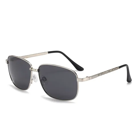 Hommes Lunettes de Soleil Polarisées Monture Métal Carré UV400 Lunettes de Soleil pour Conduite Pêche Sports Extérieurs Mode
