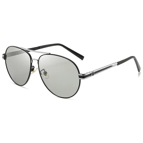 Lunettes de Soleil Polarisées pour Hommes Aviateur Classique Cadre en Métal UV400 Conduite Pêche Lunettes de Mode