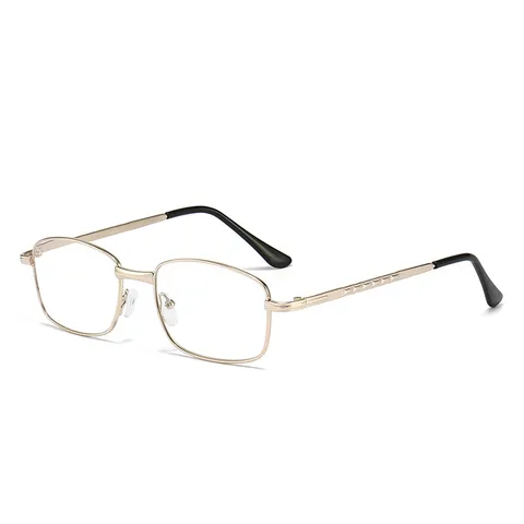 Lunettes de Lecture Anti-Buée en Résine avec Monture en Métal Or Clair pour Personnes Âgées Lecture Quotidienne Style Vintage Lunettes Optiques Carrées