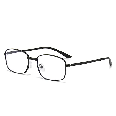 Lunettes de Lecture Anti-Lumière Bleue à Monture Métallique Minimaliste pour Personnes Âgées Hommes Femmes Rétro Carrées Noir Or