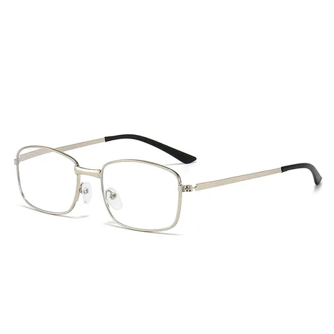 Lunettes de Lecture Anti-Lumière Bleue à Monture Métallique Minimaliste pour Personnes Âgées Hommes Femmes Rétro Carrées Noir Or