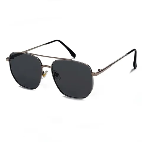 Gafas de Sol Polarizadas para Hombre Clásicas de Metal con Doble Puente Pilote Conducción Gafas de Sol UV400 para Exteriores