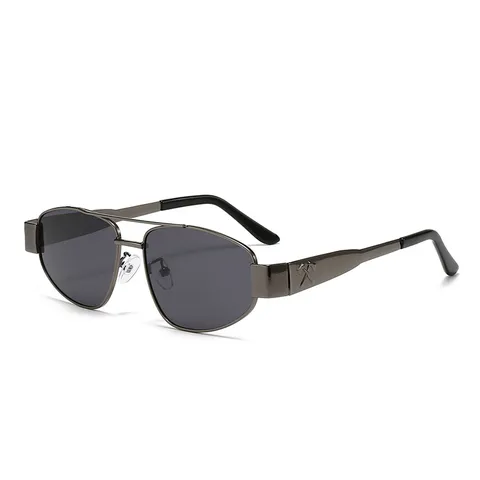 Lunettes de Soleil Œil-de-Chat Tendance pour Femmes Pont Double en Métal Protection UV400 Chic pour Voyage en Plein Air Fête