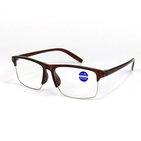 Unisex Anti-Blaulicht Lesebrille Großes Gestell Halbgestell Harzglas Mode Brille Für Senioren Lesen