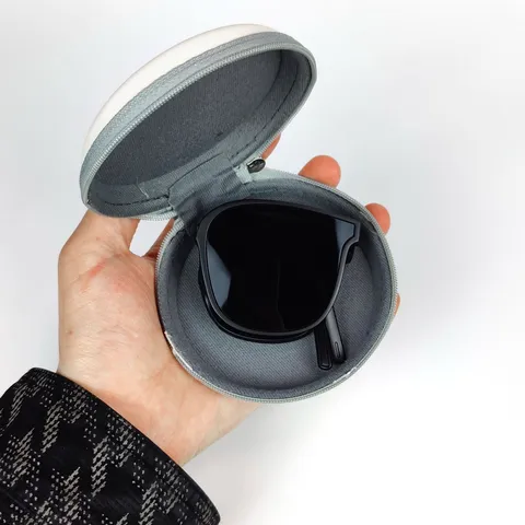Modieuze Opvouwbare Zonnebril Gepolariseerd Retro Zonnebril Met Draagbare Ronde Etui Voor Vrouwen En Mannen