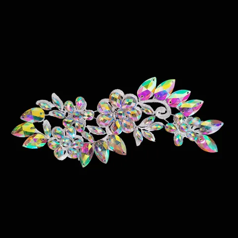Tocado de Cabello de Strass Tocado de Novia Cristal Accesorios de Cabello Floral Para Mujeres Niñas Baile Latino Actuación en Escenario