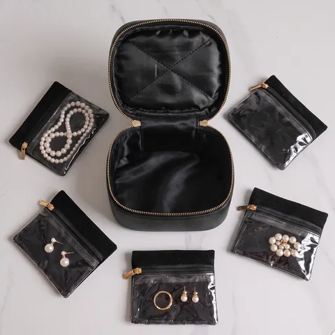 Waterdichte PU Lederen Make-uptas Reizen Toiletartikelen Organizer Met Sub-verpakkingszakken En Spiegel Draagbaar Make-up Pouch