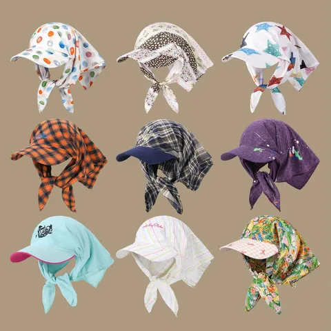 Damen Mode Sonnenhut Anti-UV Atmungsaktiv Sonnenschutz Kappe Outdoor Reise Schal Gesichtsbedeckung Casual Baseballcap