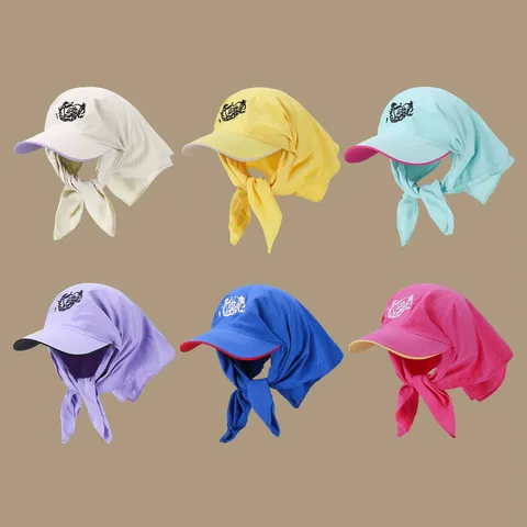 Damen Mode Sonnenhut Anti-UV Atmungsaktiv Sonnenschutz Kappe Outdoor Reise Schal Gesichtsbedeckung Casual Baseballcap