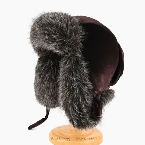 Damen Winter Warme Trapper-Mütze Fuchspelz Lange Plüsch Ohrenklappe Bomber Mütze Süße Schleife Koreanischer Stil Kälteschutz Mütze