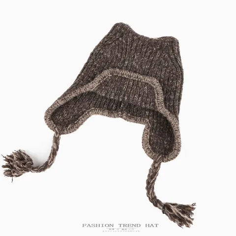 Süße Katzenohren Warme Strickmütze Für Damen Winter Verdickte Ohrschutz Bomber Skimütze Lässige Gestrickte Mütze