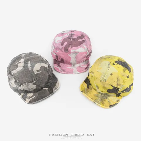 Unisex Vintage Washed Camouflage Baseball Cap Men Women Streetwear Distressed Soft Brim Hip Hop Dad Hat Sun Protection