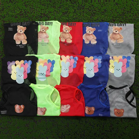 Huisdier Hond Zomer Dun Ademend Mesh Vest Schattige Cartoon Beer Print Puppy Kleding Kleine Honden Kleding Tanktop