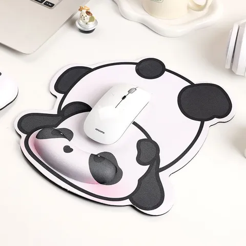 Cute Panda 3D Memory Foam Mouse Pad And Keyboard Wrist Rest Ergonomic Hand Support Cushion For Office Computer Desk Working