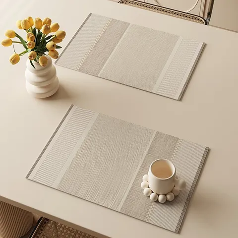 Waterproof Leather Placemat Wabi-Sabi Style Minimalist Heat Insulation Oil-Proof Table Mat Dining Table Decor Placemats