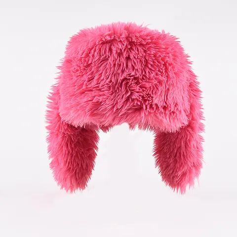 Plüsch Kaninchen Langes Ohr Trapper Mütze Süße Winter Warm Bomber Ushanka Kappe Weiches Vlies Winddichte Ohrenklappen Mütze