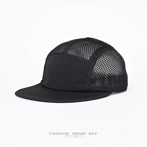 Casquette de Baseball à Bord Plat Cinq Panneaux Style Japonais Été Mince Respirant Maille Séchage Rapide Chapeau de Protection Solaire Pour Hommes et Femmes