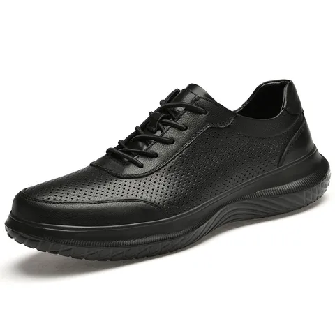 Heren Casual Leren Schoenen Echt Rundleer Ademend Outdoor Wandelschoenen Lente Zomer Platte Schoeisel