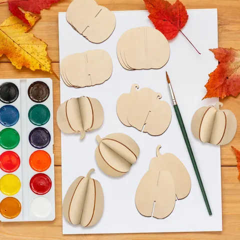 Decorazione per la Casa in Legno Zucca Autunnale Kit Artigianale Fai da Te in Legno Grezzo per il Ringraziamento