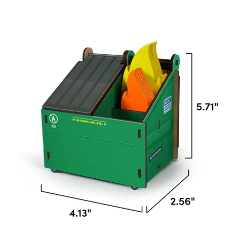 Portapenne da Scrivania a Forma di Cestino in Legno Scatola di Immaginazione Verde Scatola Portaoggetti Multifunzionale Per Ufficio Casa