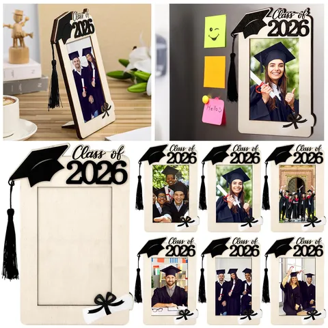 Classe di Laurea Cornice in Legno Supporto Espositivo Decorativo Magnetico Regalo Creativo Artigianato in Legno da Tavolo