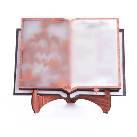 Easter Wooden Light Up Book Desktop Ornament Luminous Hollow Book Lamp For Holiday Home Party Table Decoration