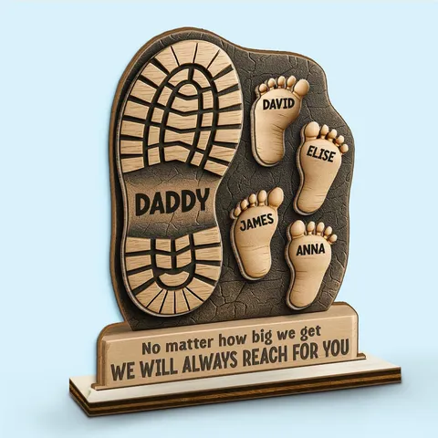 Ornamento Commemorativo con Impronta della Festa del Papà in Legno Decorazione da Scrivania Regalo per Papà Artigianato