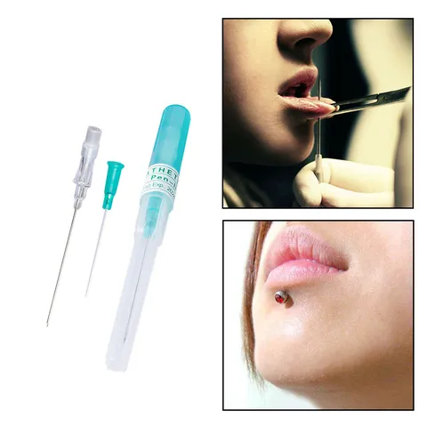 Agujas de Perforación de Catéter de Acero Inoxidable Profesional Herramientas de Perforación Corporal Desechables para Pinzas Auxiliares